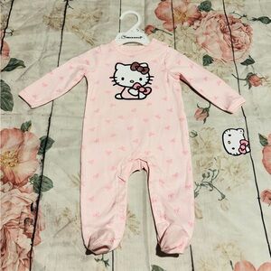 Hello Kitty Baby Girl Clothes Pastel Pink Jumpsuit with Bows Size 6 Months NWT